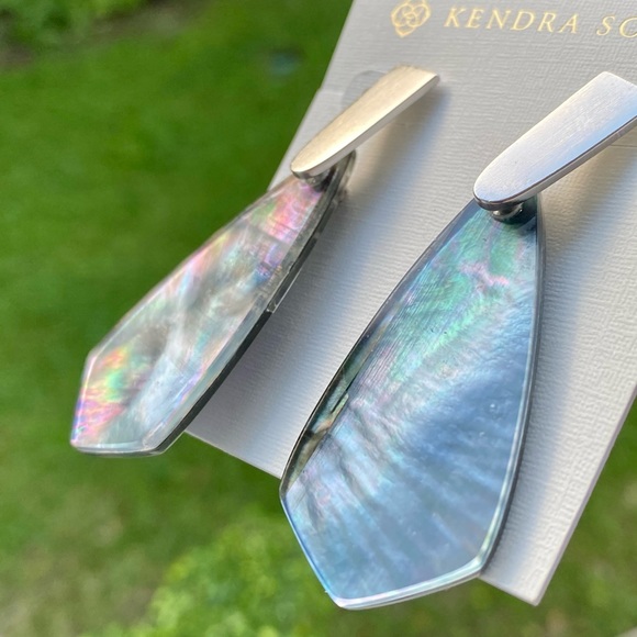 Kendra Scott Adolin Black Mother of Pearl Earrings - Picture 3 of 16